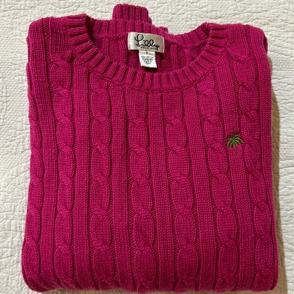 Lilly Pulitzer Cable Knit sweater. Size 8. Vintage